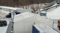Шатер 10х10 в аренду для церемонии возобновления строительства "Восточный выезд" из города Уфы Шатер 10х10 в аренду для церемонии возобновления строительства "Восточный выезд" из города Уфы